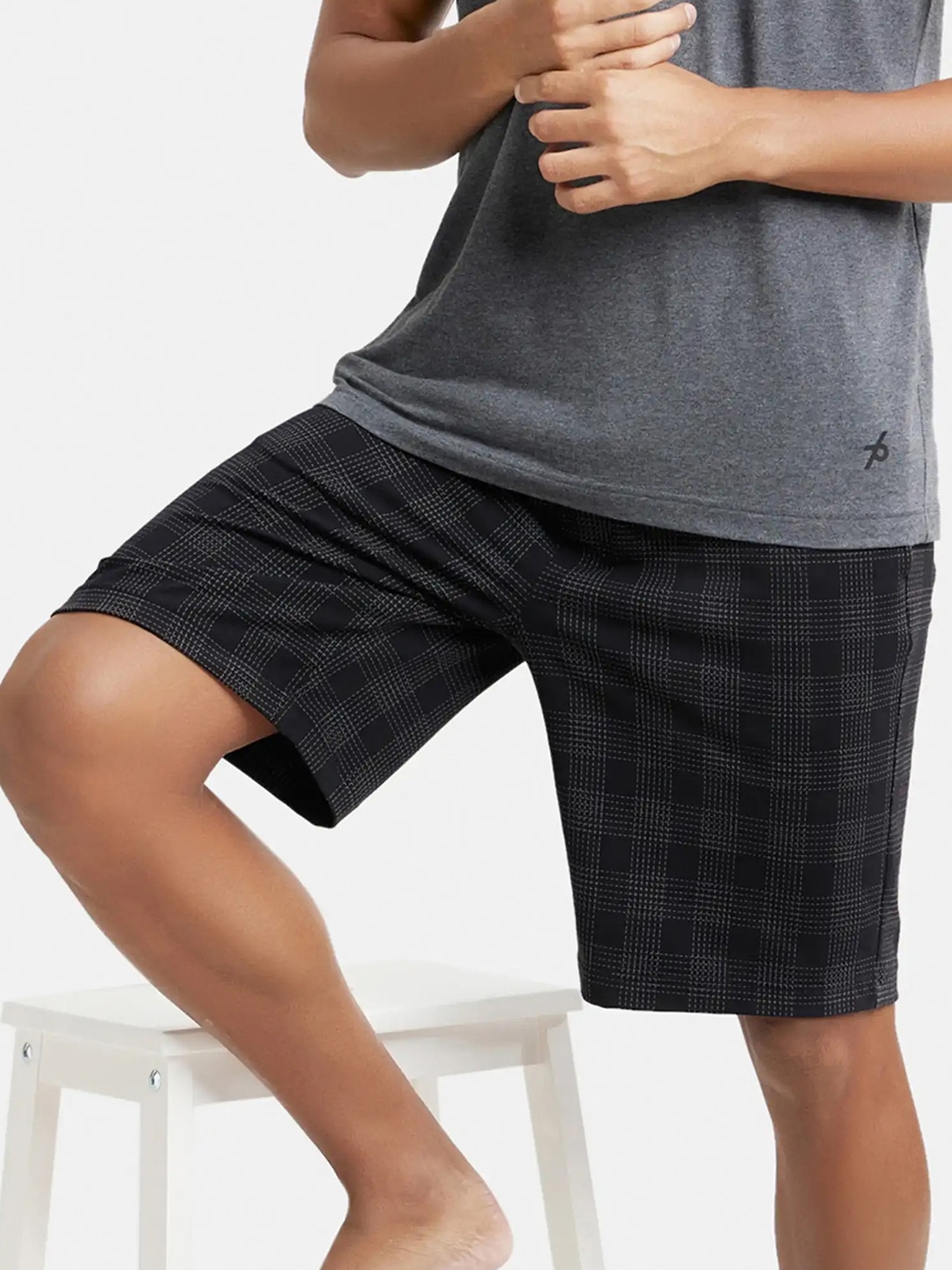 

Jockey Men Black Checked Shorts