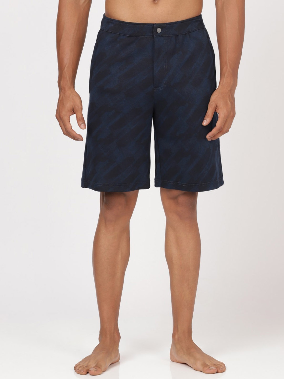 

Jockey Men Blue Printed Cotton Lounge Shorts