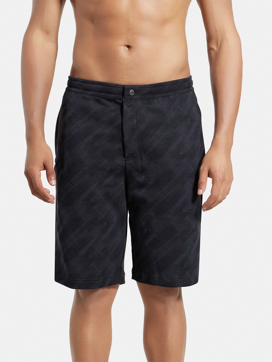 

Jockey Men Grey Printed Cotton Lounge Shorts