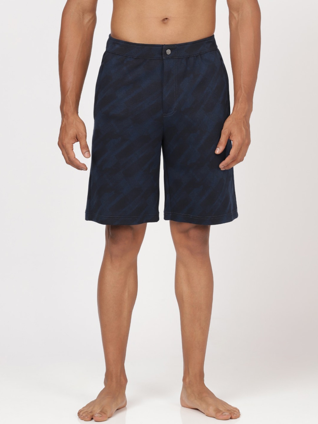

Jockey Men Blue Printed Cotton Lounge Shorts