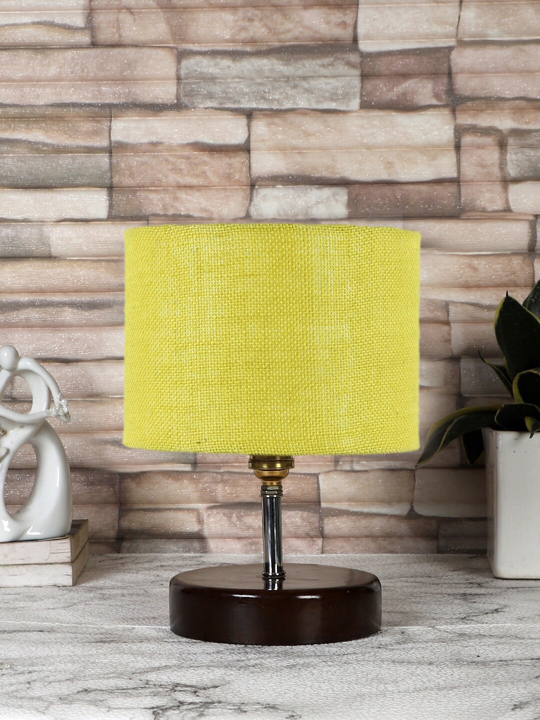 

Devansh Yellow Solid Jute Table Lamp With Shade