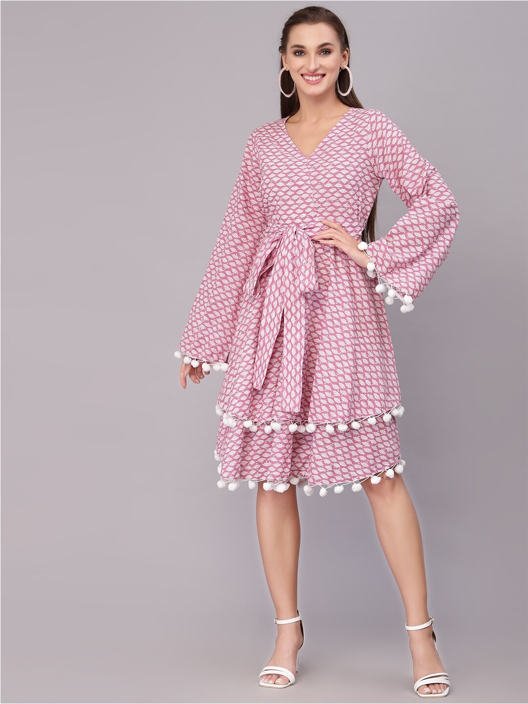 

Ragavi Women Pink Cotton Dress