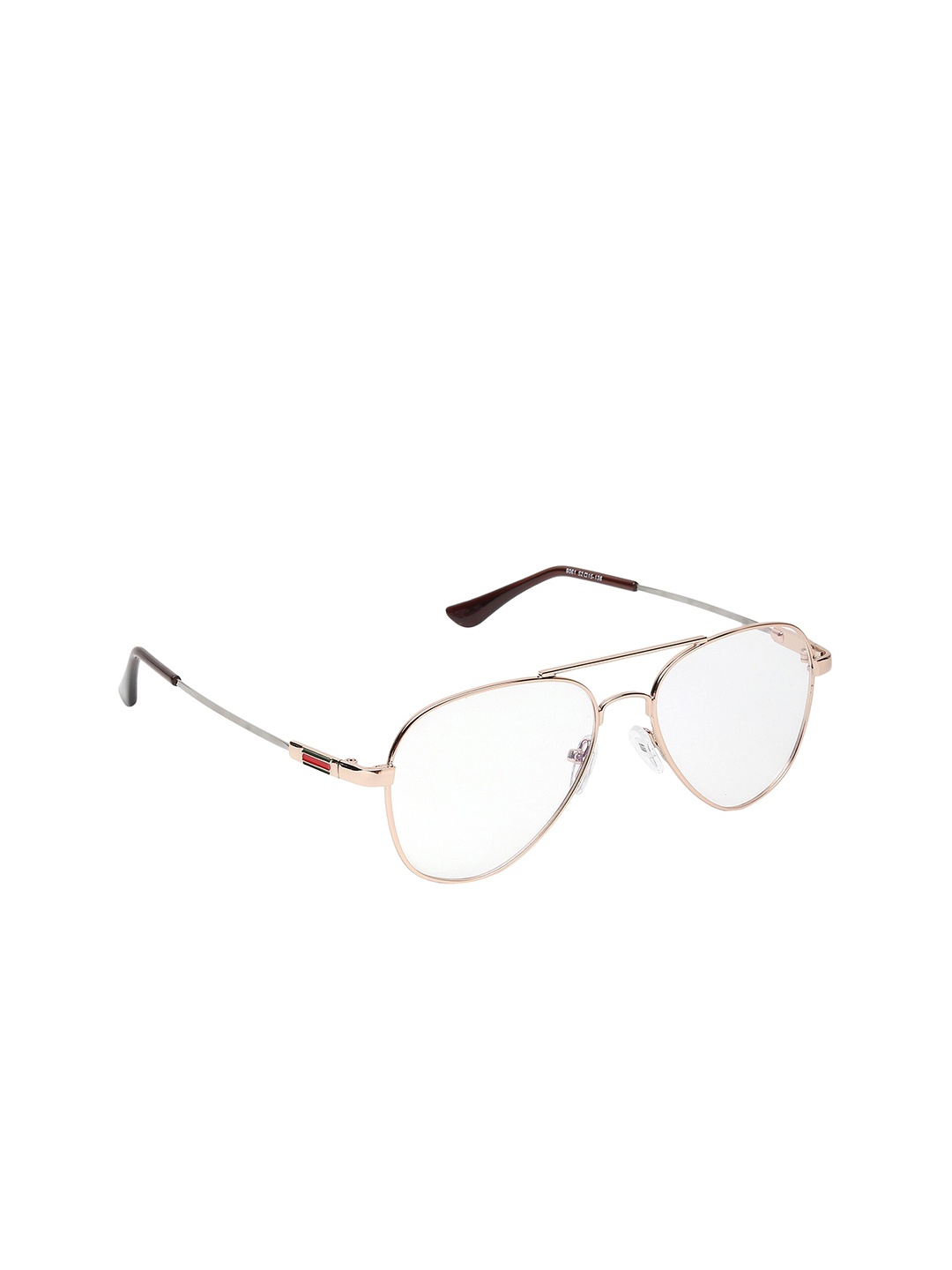 

GARTH Unisex Clear Lens & Gold-Toned Aviator Sunglasses With UV Protected Lens, Transparent