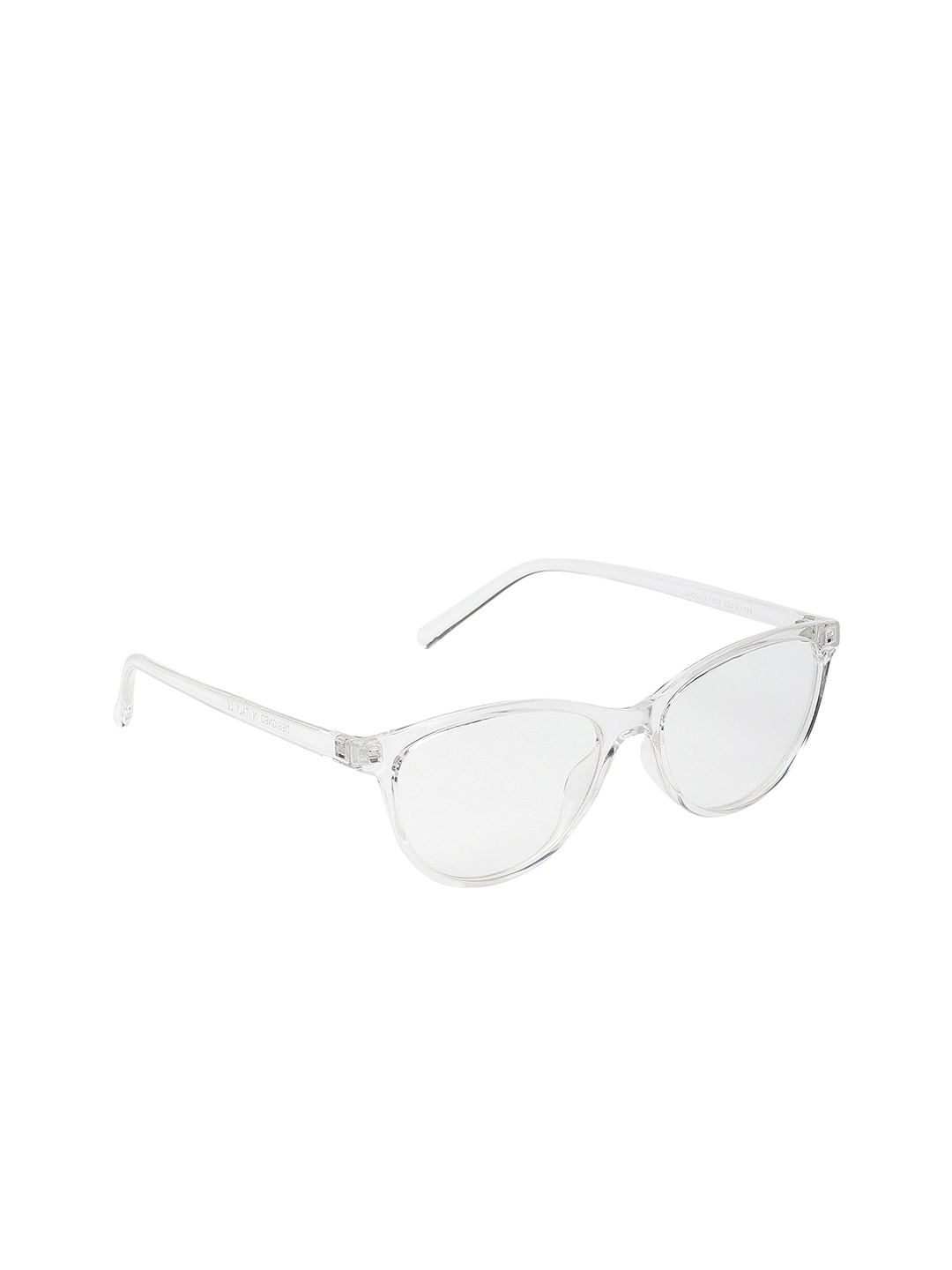 

GARTH Unisex Clear Lens & White Cateye Sunglasses, Transparent