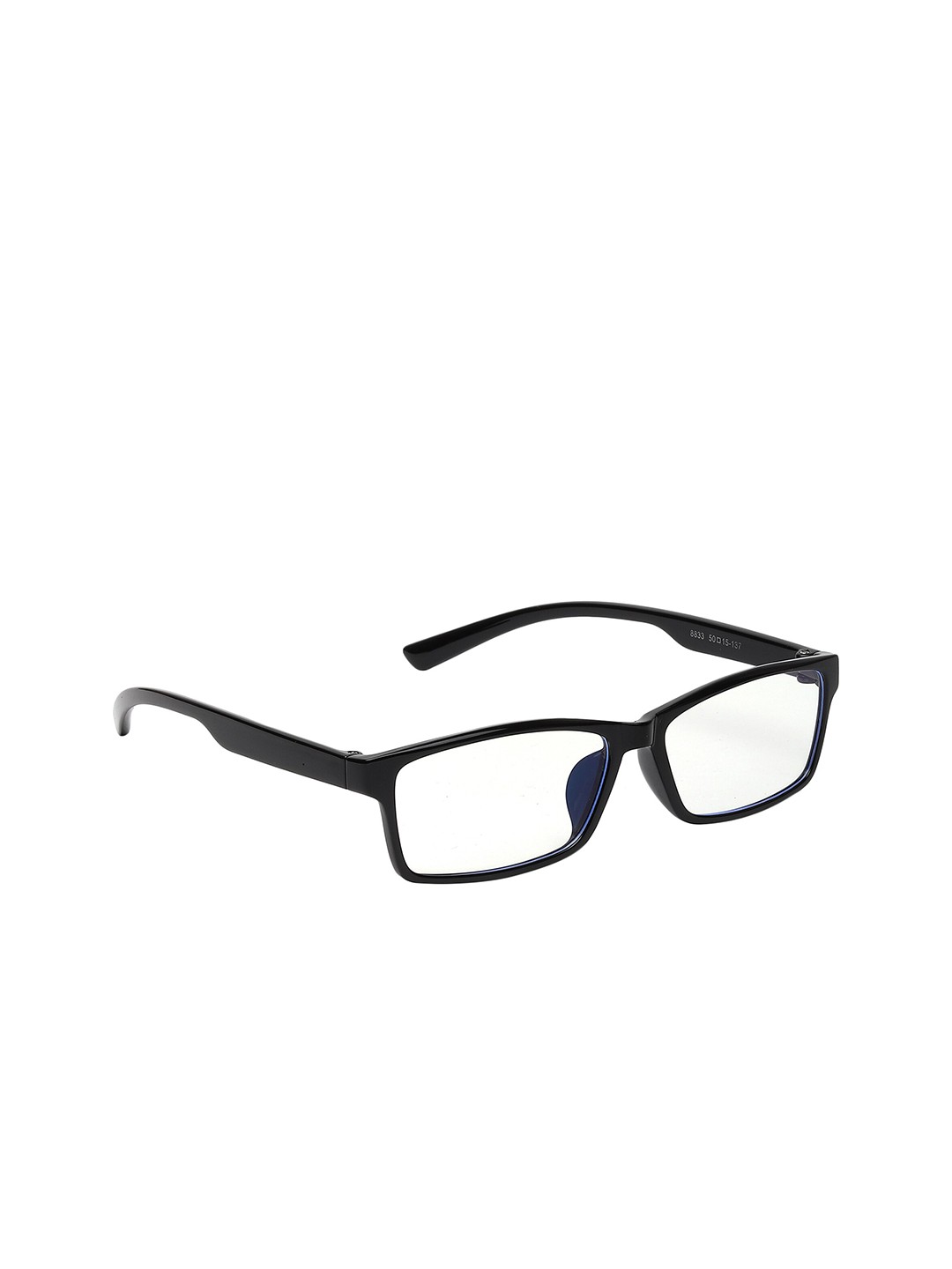 

GARTH Unisex Clear Lens & Black Rectangle Sunglasses With UV Protected Lens, Transparent