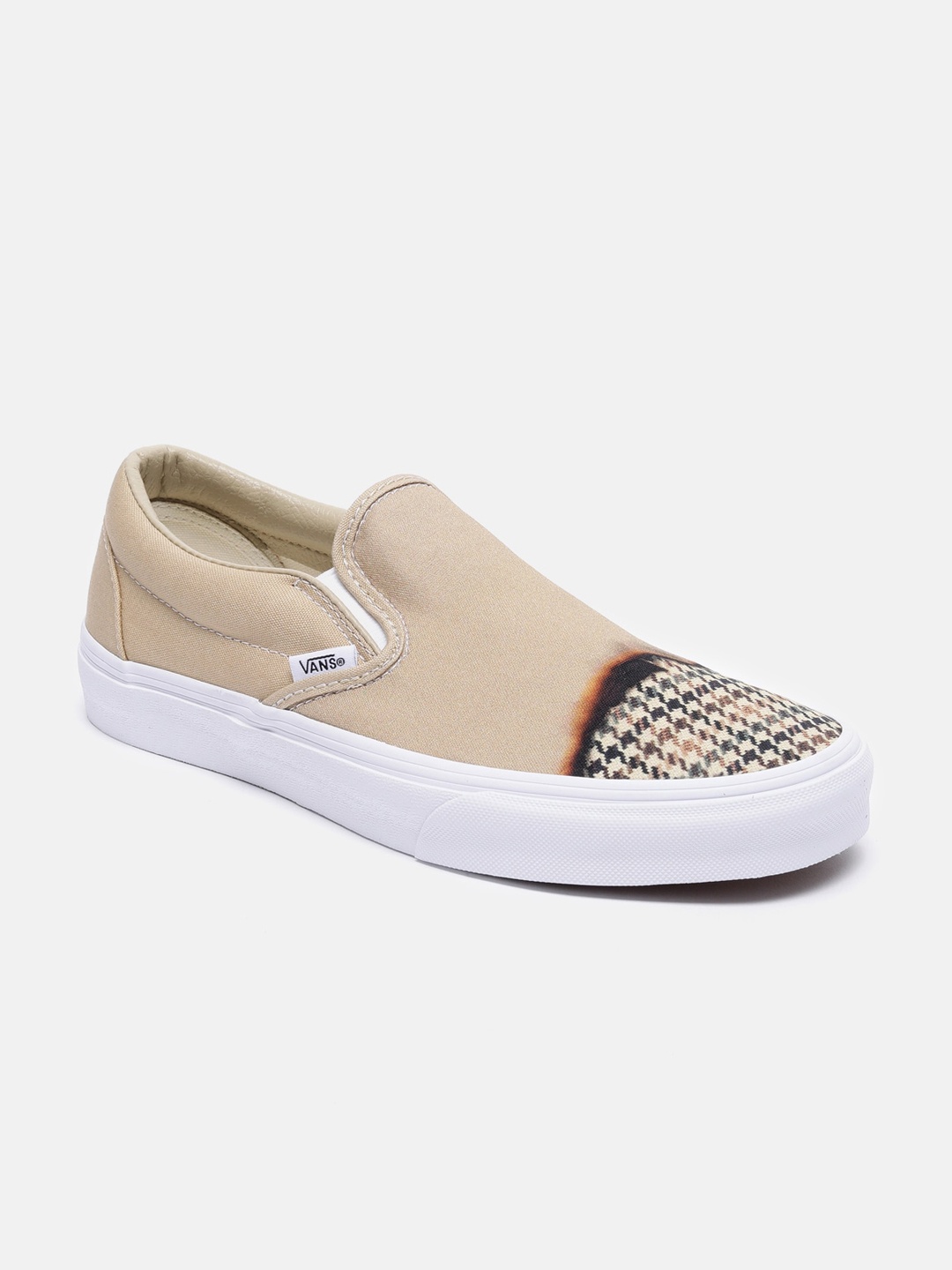 

Vans Men Beige Printed Slip-On Sneakers