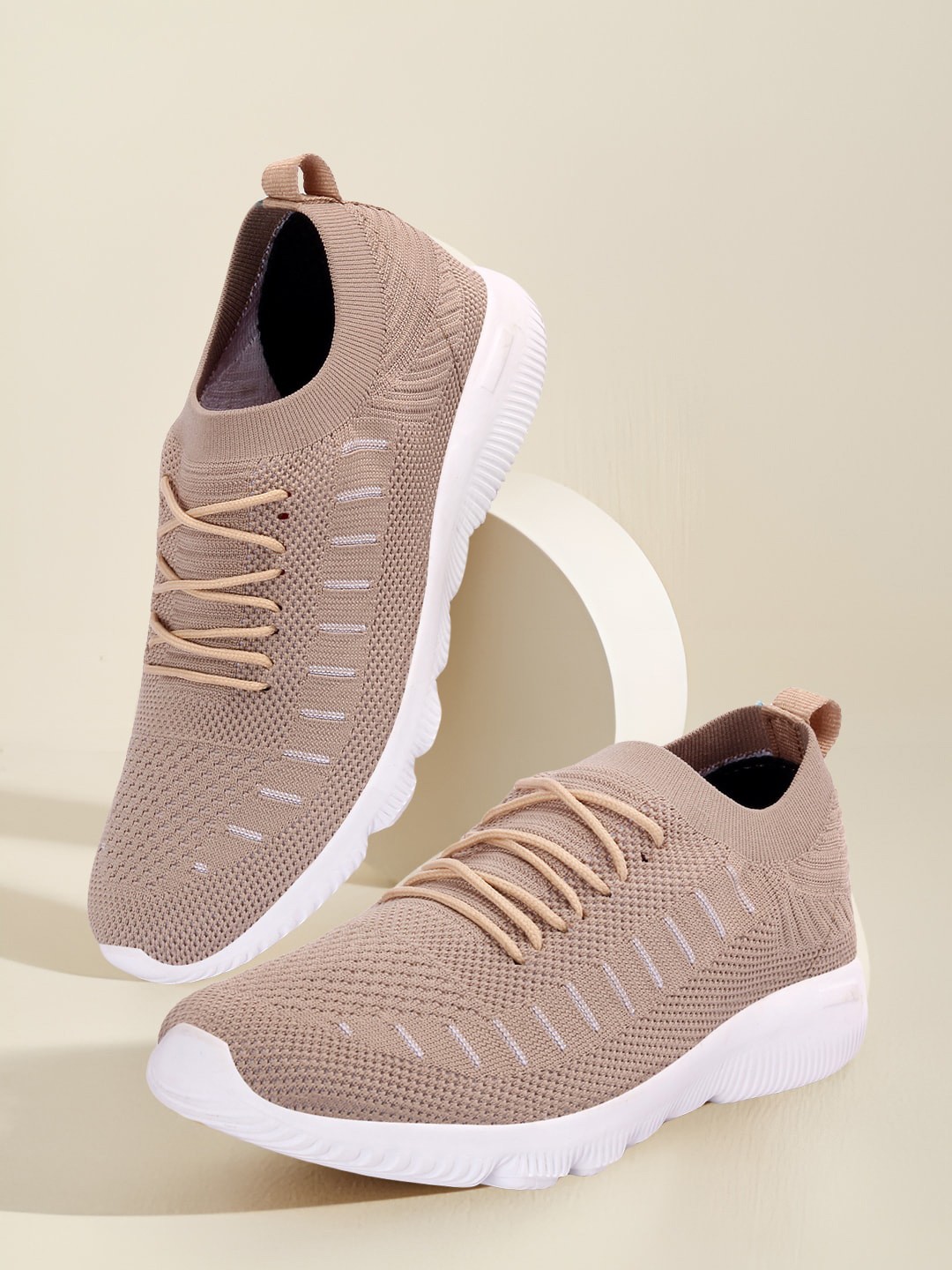 

M7 by Metronaut Men Beige Woven Design Slip-On Sneakers