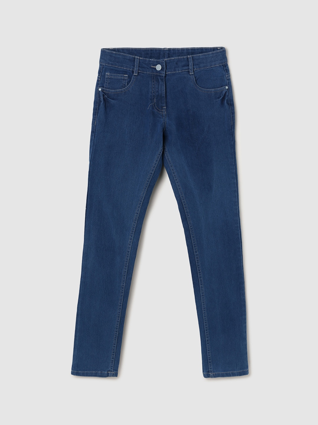 

max Girls Blue High-Rise Cotton Jeans