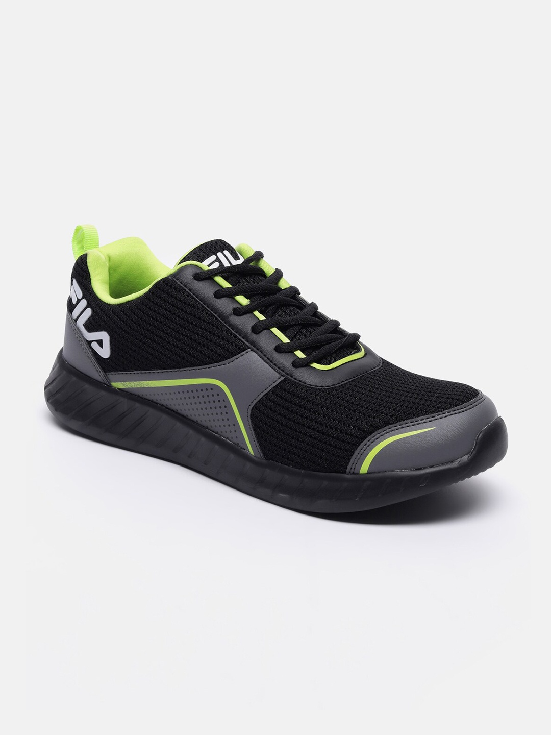 

FILA Men Black Running Non-Marking Garon Plus Shoes