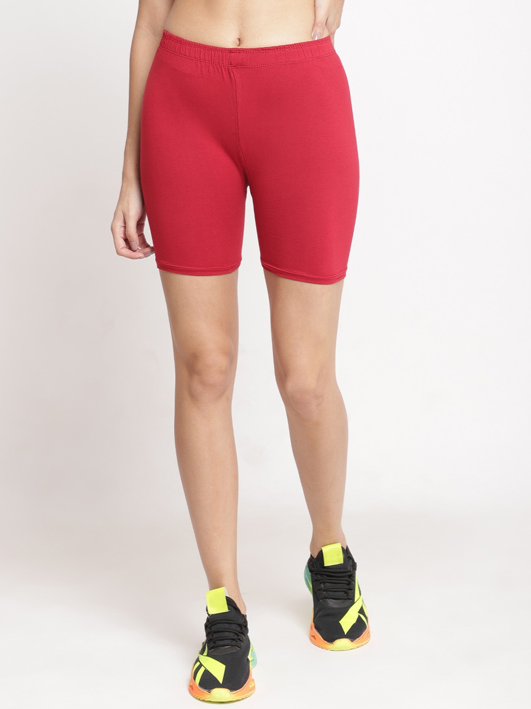 

GRACIT Cycling Cotton Sports Shorts, Red