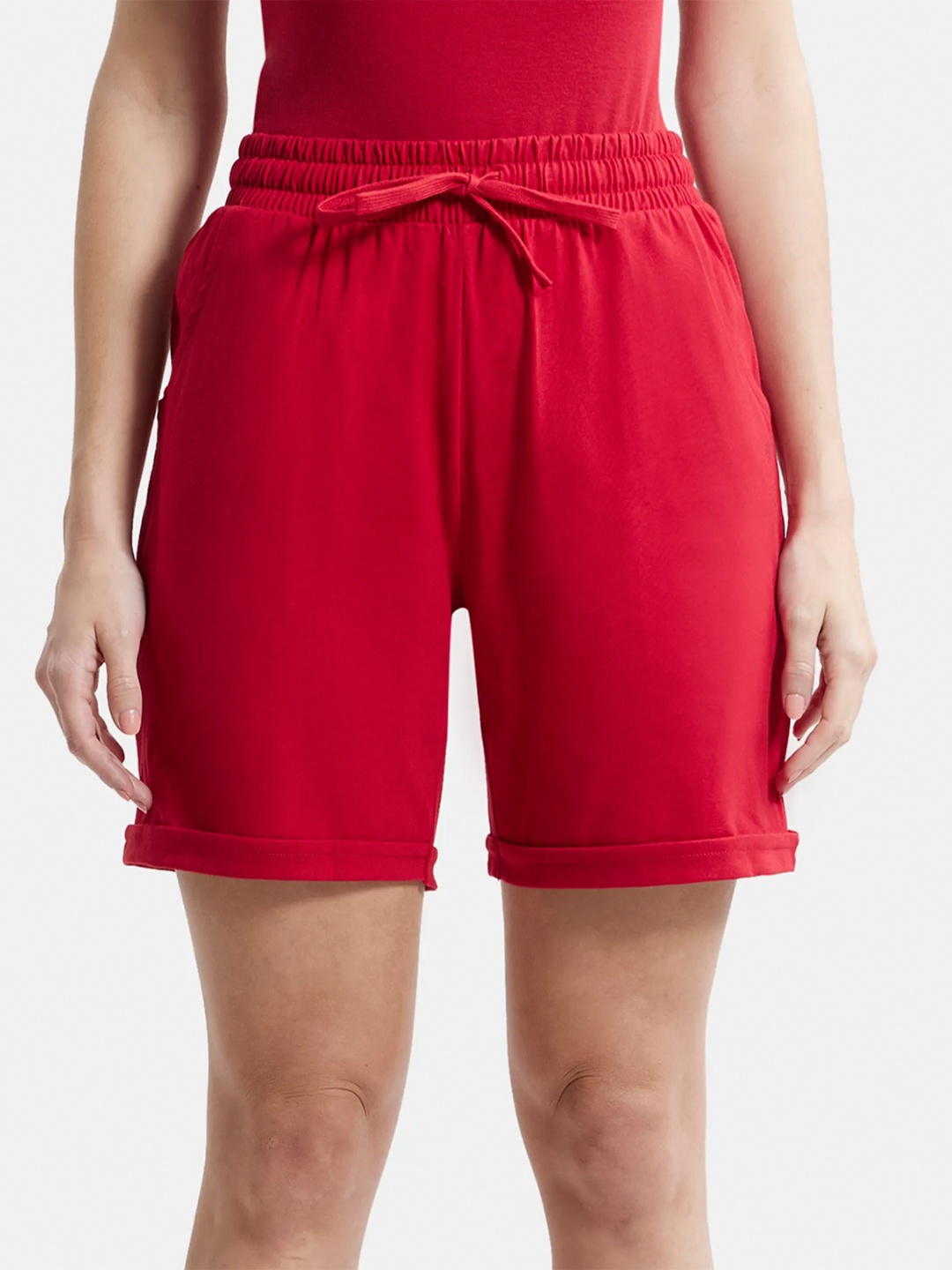 

Jockey Women Red Cotton Lounge Shorts