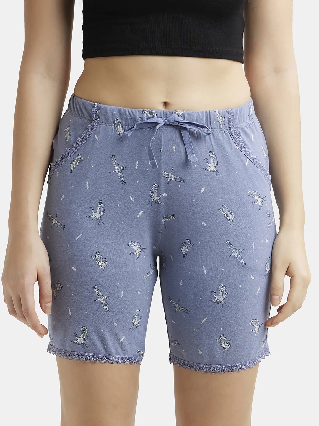 

Jockey Printed Micro Modal Cotton Relaxed Fit Shorts -RX10, Blue