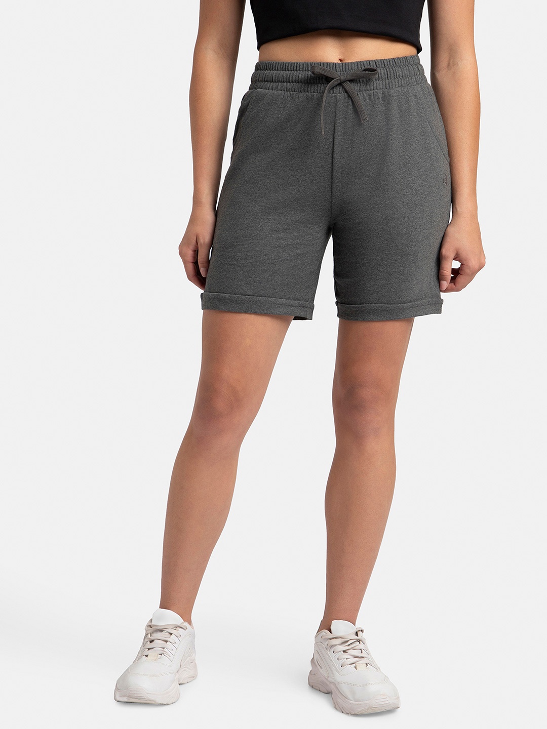 

Jockey Super Combed Cotton Rich Regular Fit Shorts with Side Pockets-AW23, Grey