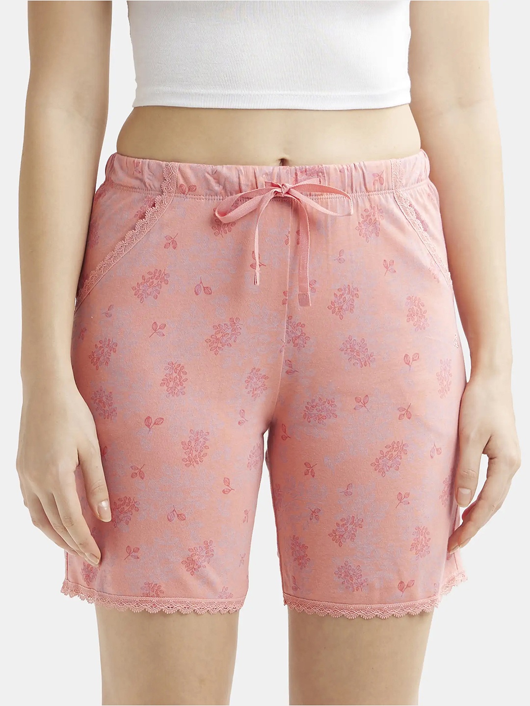 

Jockey Printed Micro Modal Cotton Relaxed Fit Shorts -RX10, Pink