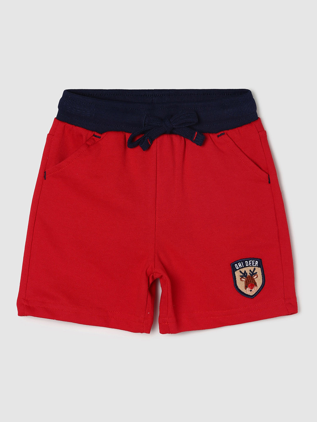 

max Boys Red Pure Cotton Shorts