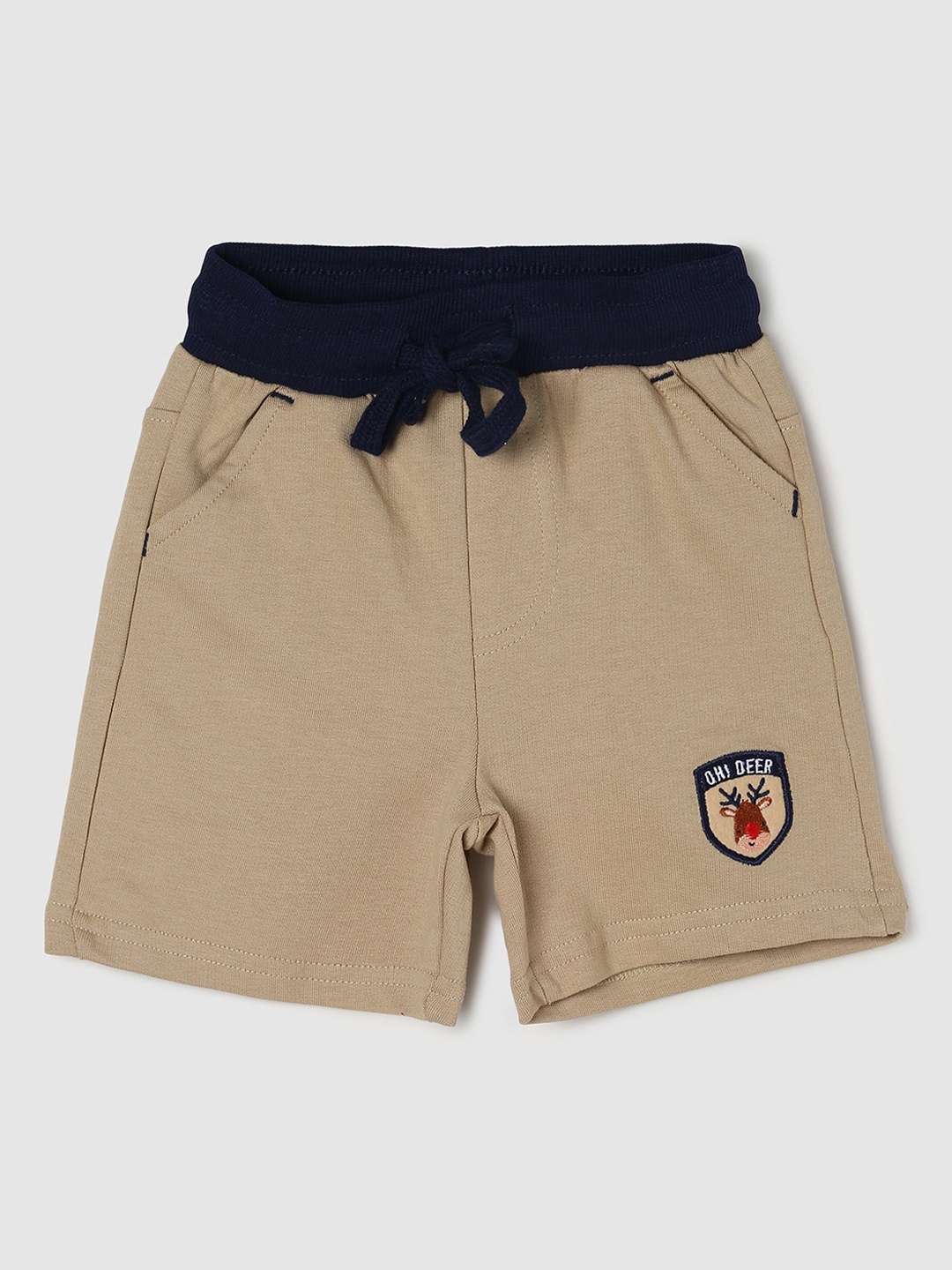 

max Boys Beige Pure Cotton Shorts