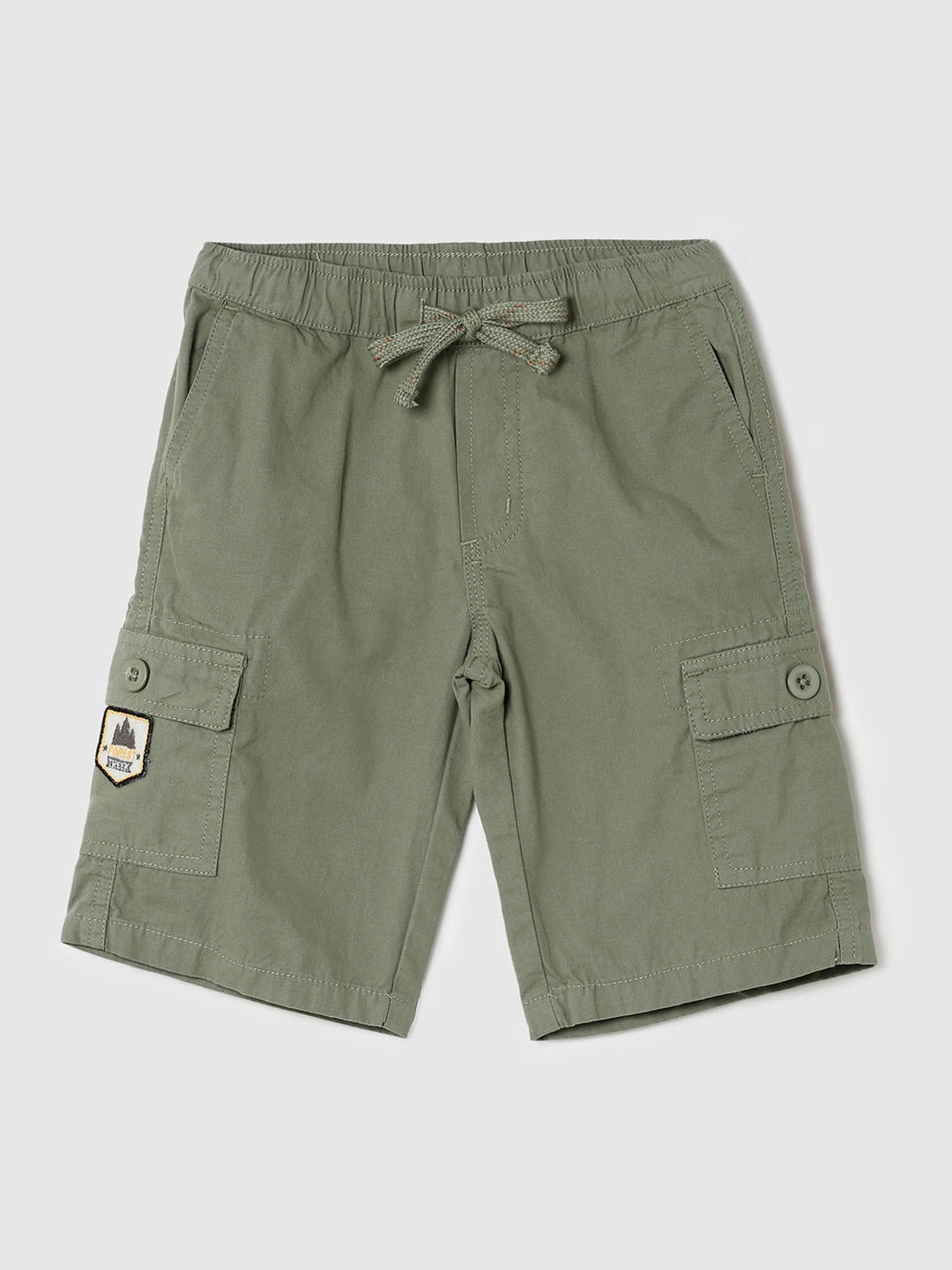 

max Boys Green Cargo Pure Cotton Shorts
