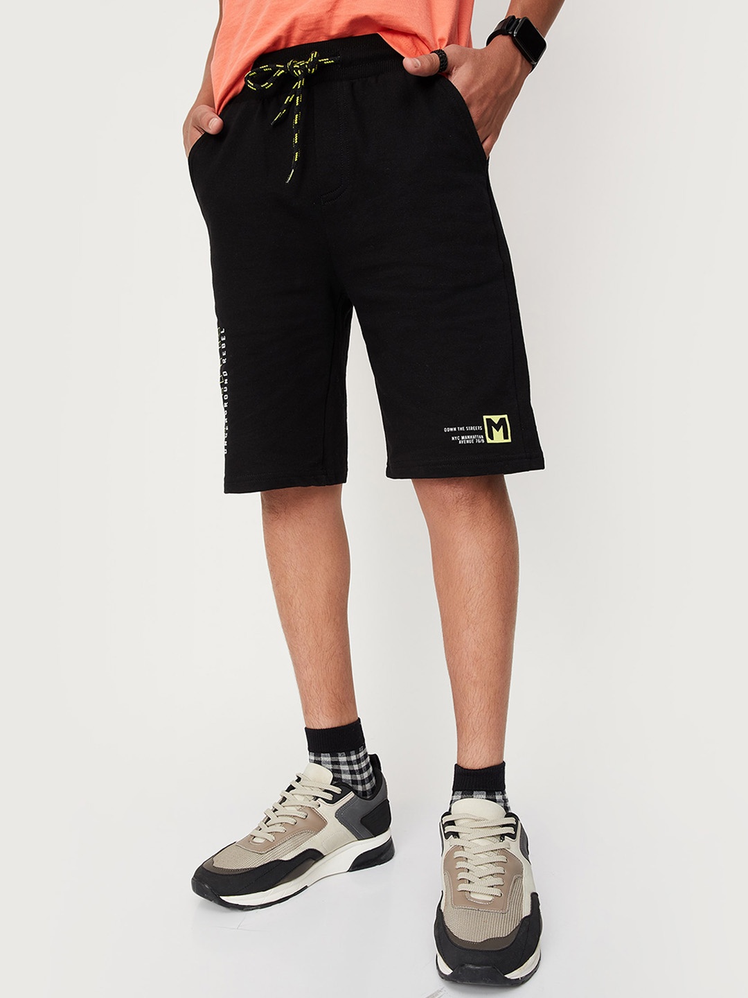 

max Boys Black Pure Cotton Shorts