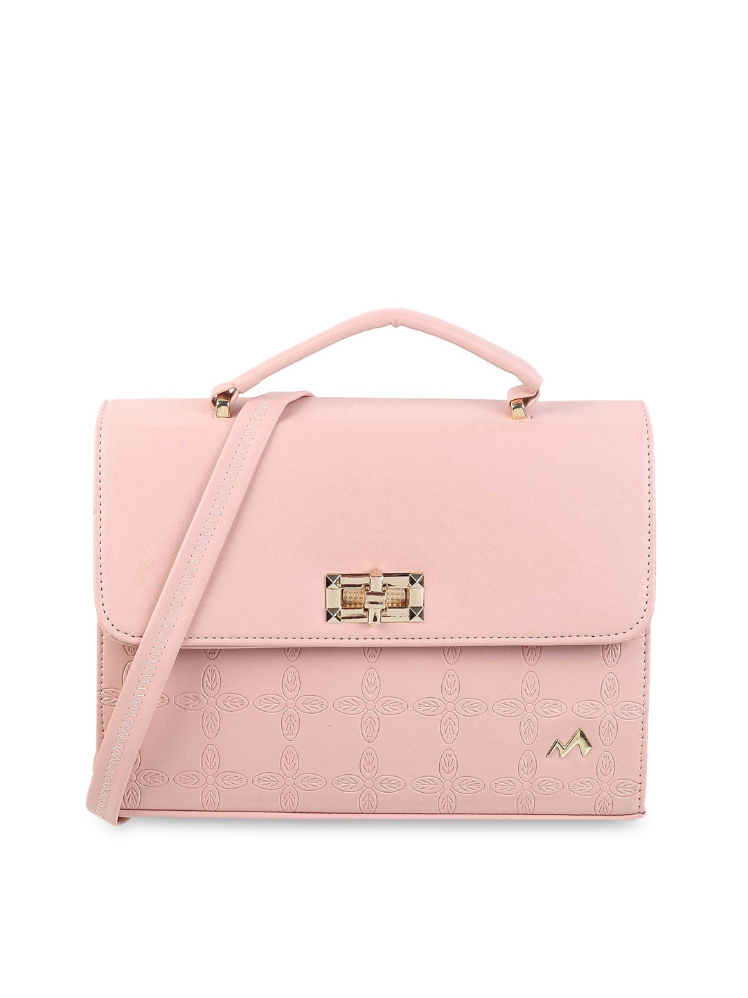 

Metro Pink Textured Structured Satchel with Bow Detail