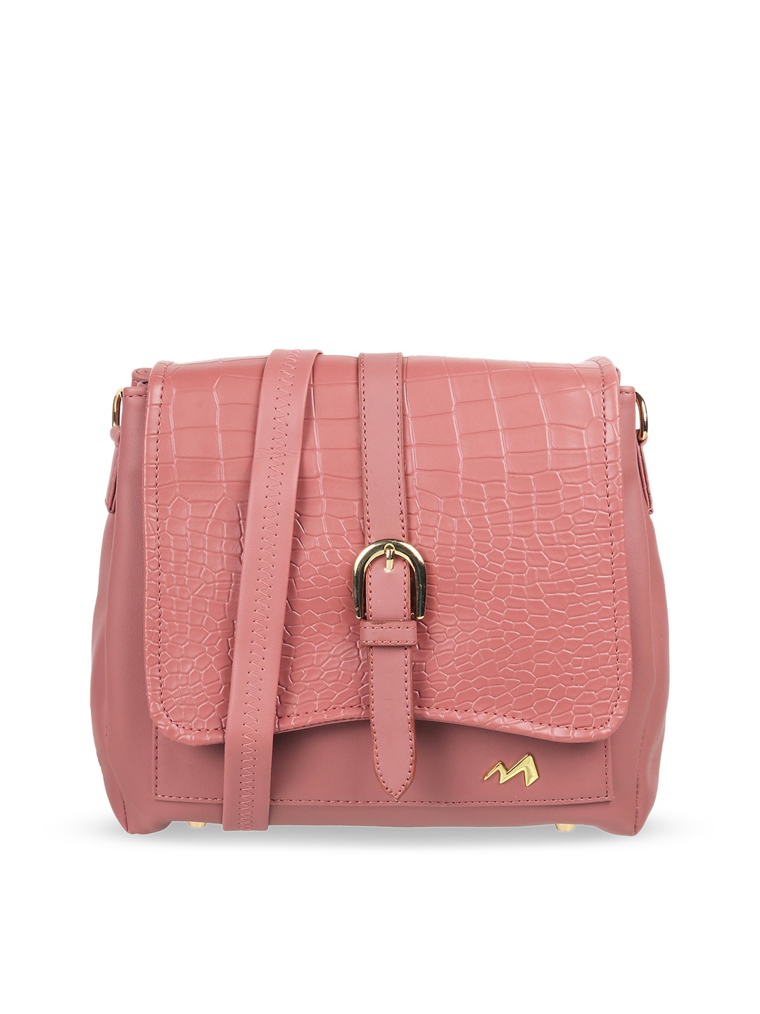 

Metro Peach-Coloured Structured Sling Bag