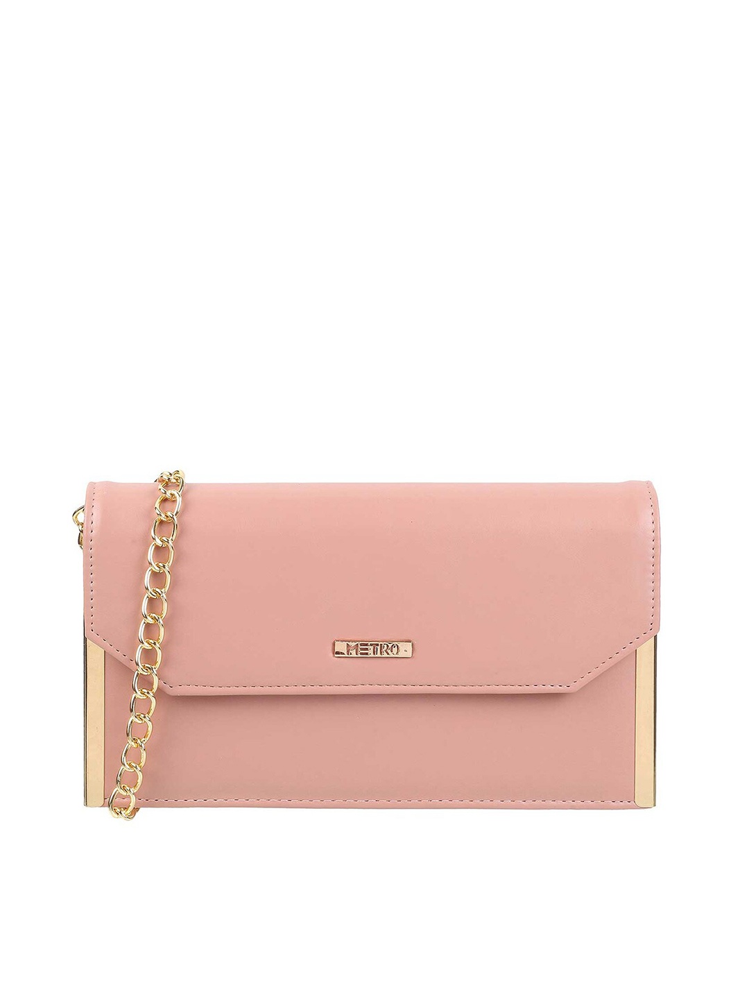 

Metro Peach-Coloured Envelope Clutch