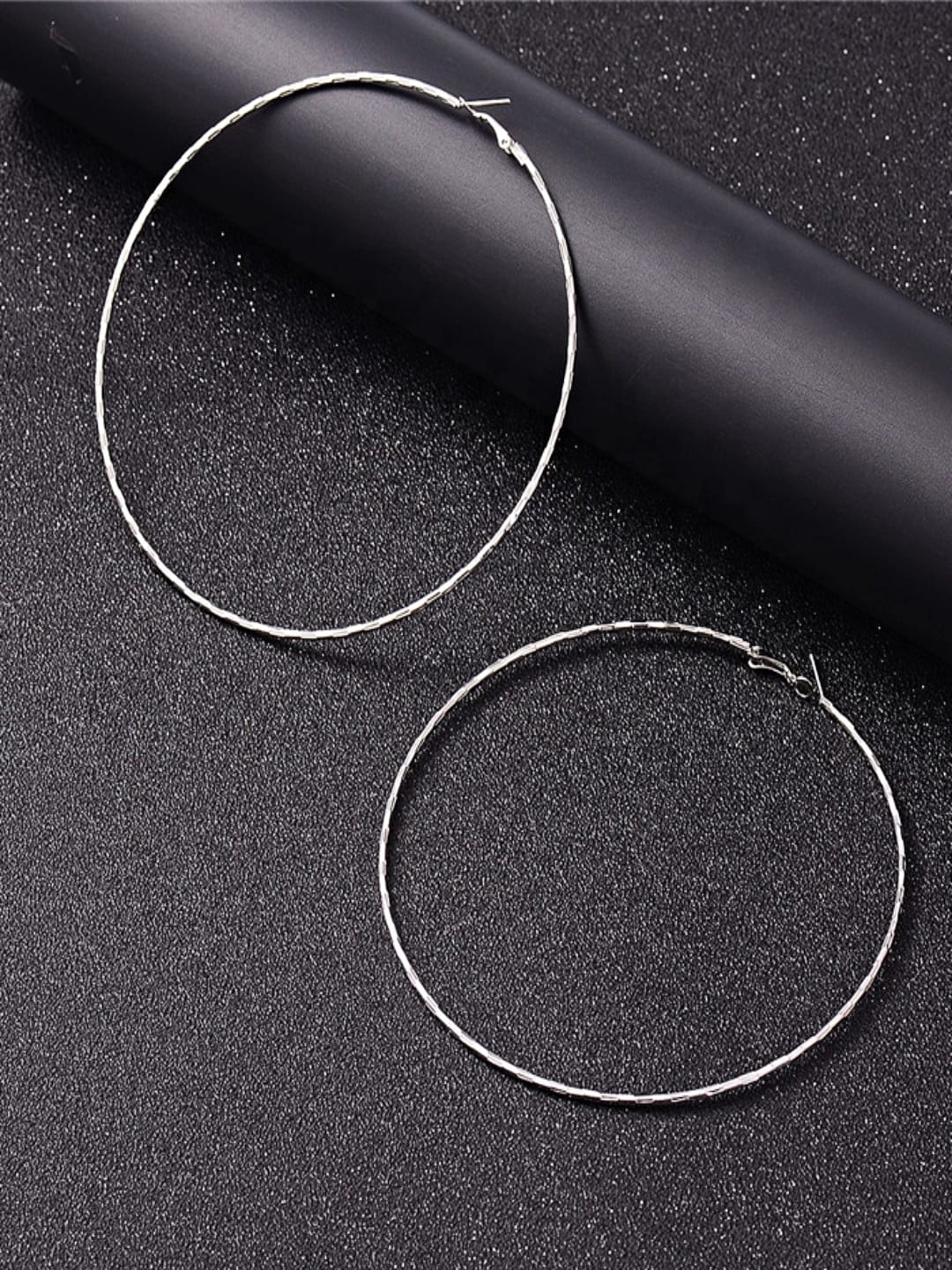 

Proplady Silver-Plated Circular Hoop Earrings