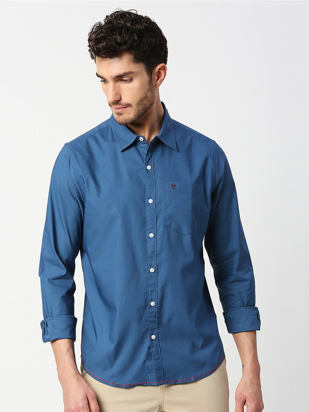 

Thomas Scott Men Blue Slim Fit Casual Shirt