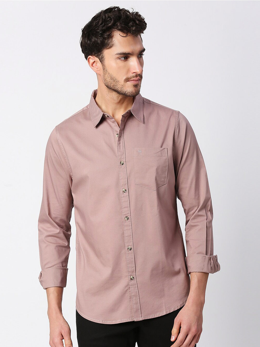 

Thomas Scott Men Rose Pink Slim Fit Casual Shirt