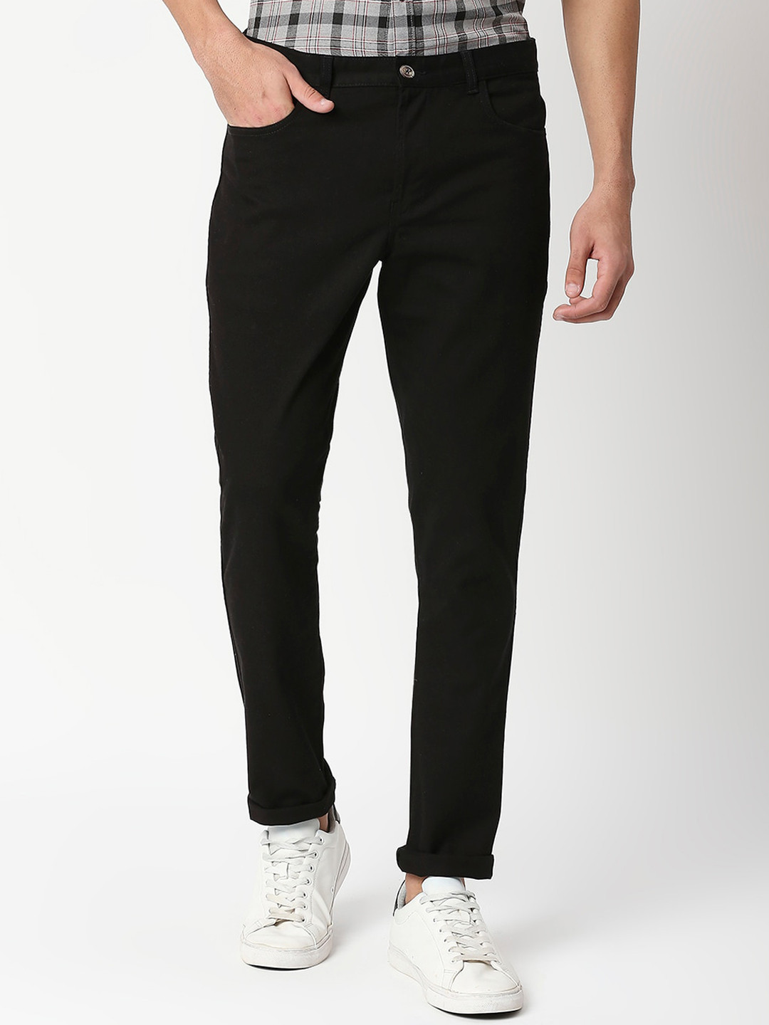 

Thomas Scott Men Black Slim Fit Chinos Trousers