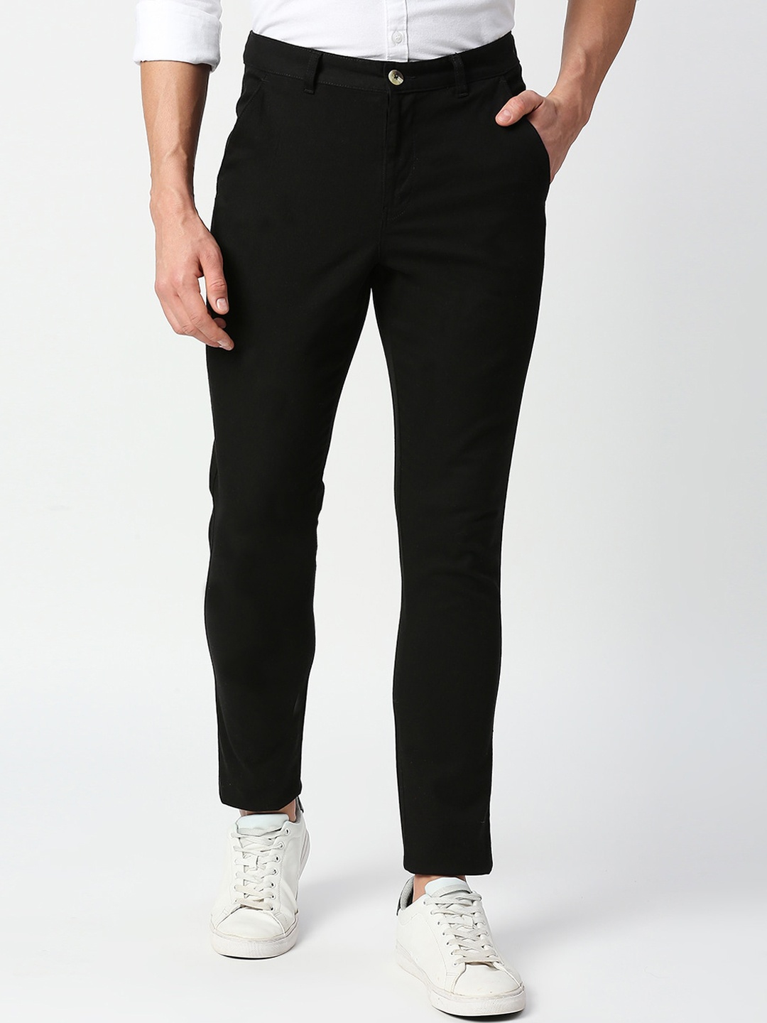 

Thomas Scott Men Black Slim Fit Chinos Trousers