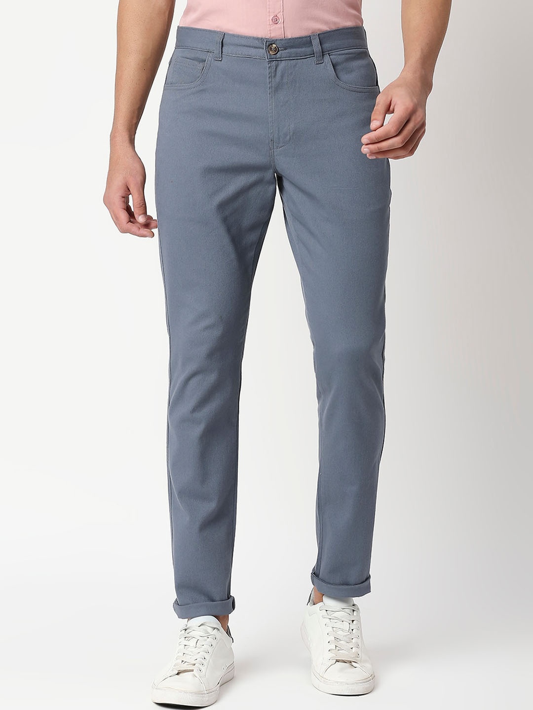 

Thomas Scott Men Blue Slim Fit Chinos Trousers