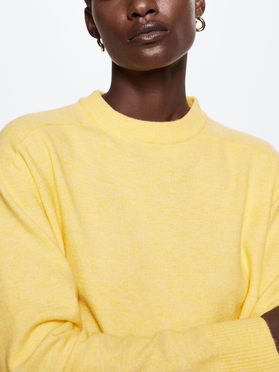 

MANGO Women Long Sleeves Sustainable Pullover, Yellow