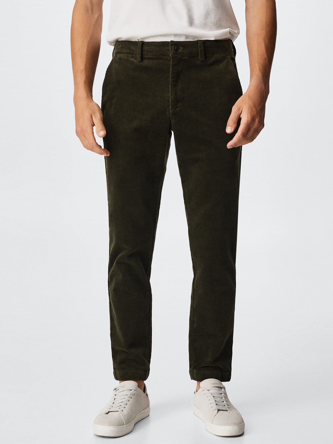 

MANGO MAN Green Tapered Fit Corduroy Sustainable Trousers