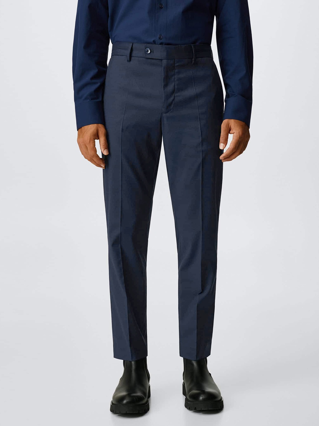 

MANGO MAN Navy Blue Slim Fit Sustainable Trousers