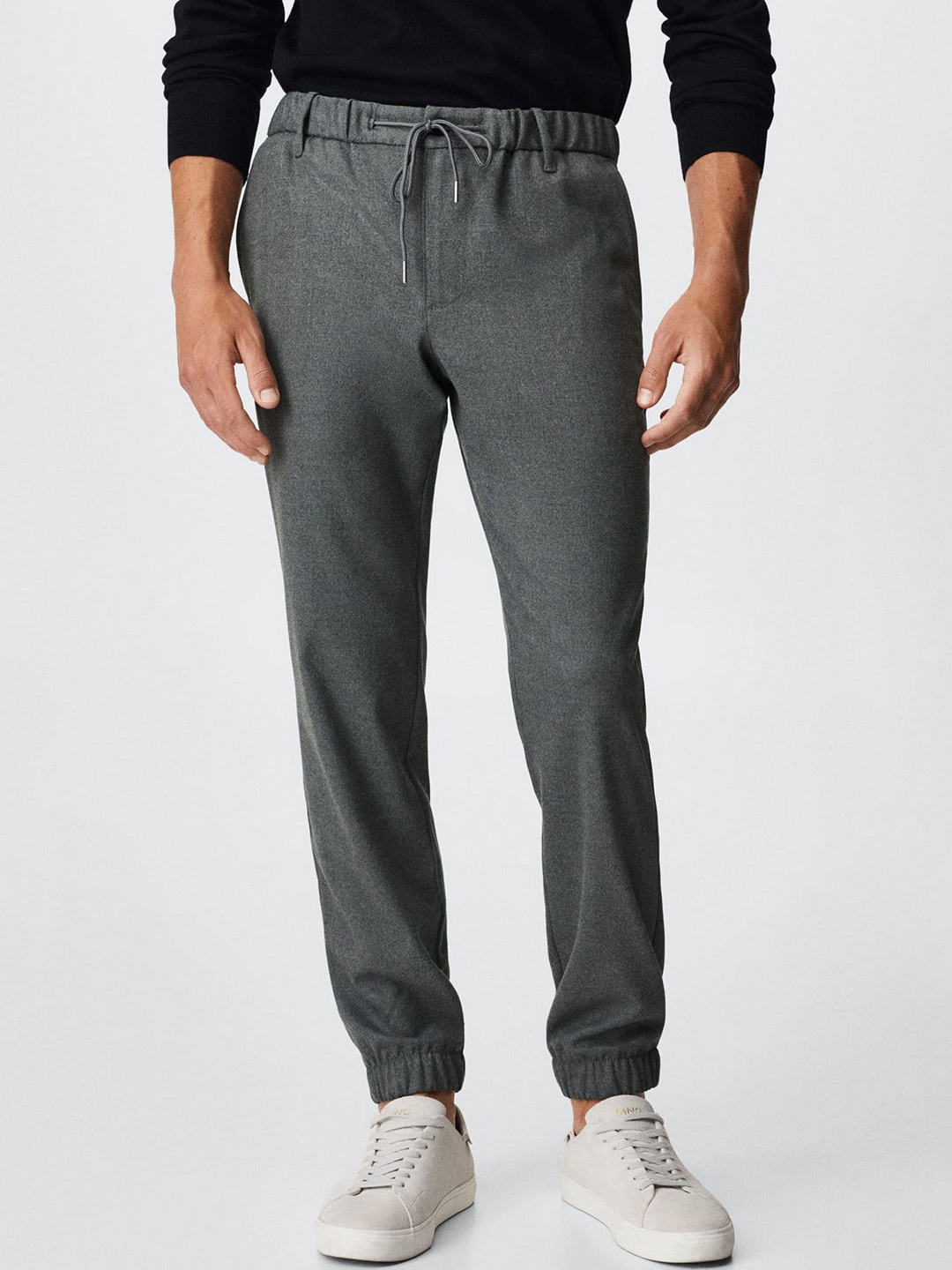 

MANGO MAN Charcoal Grey Solid Sustainable Joggers