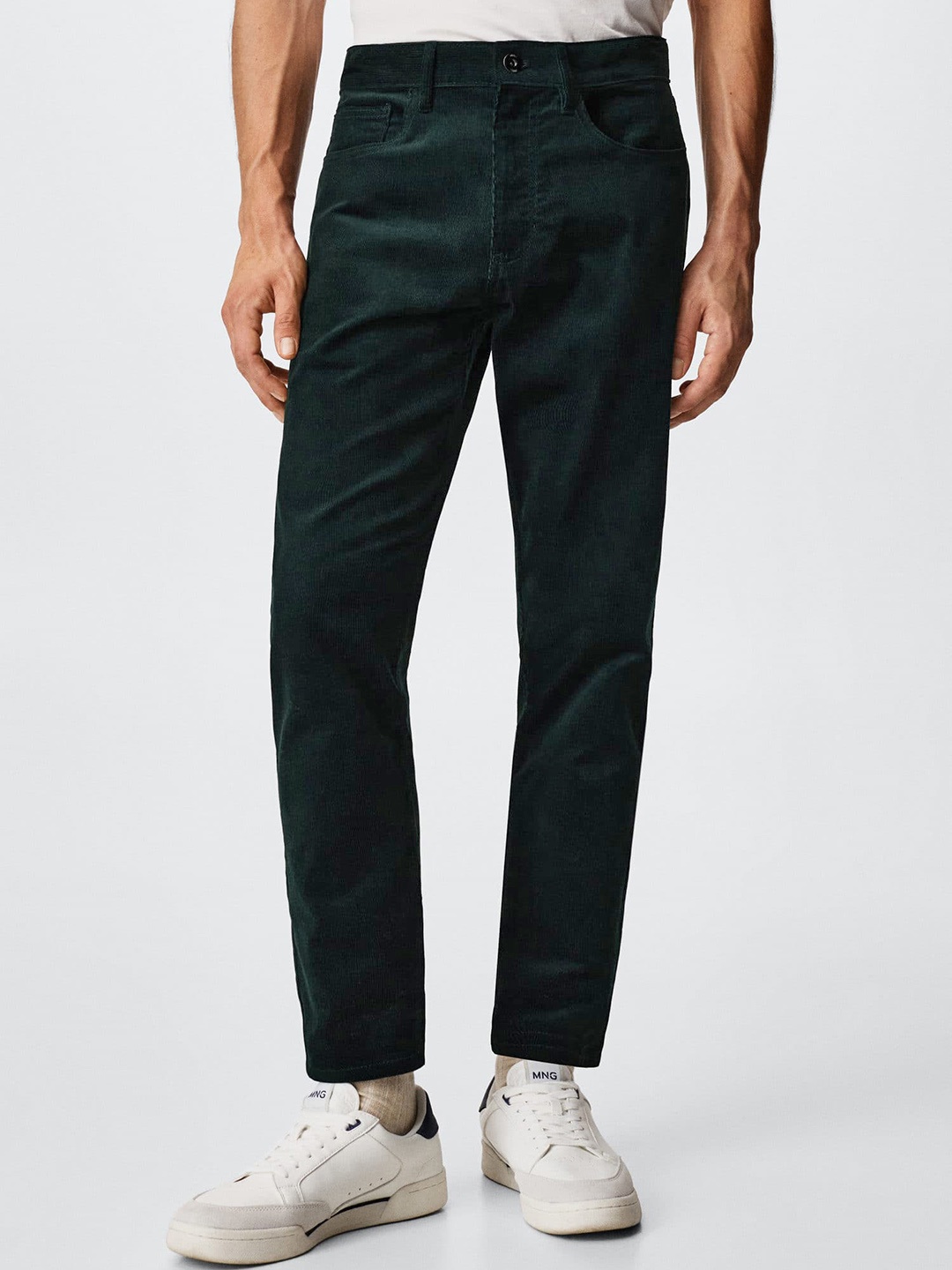 

MANGO MAN Green Tapered Fit Sustainable Stretchable Jeans