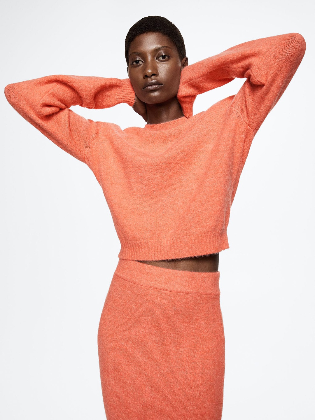 

MANGO Women Peach-Coloured Sustainable Pullover