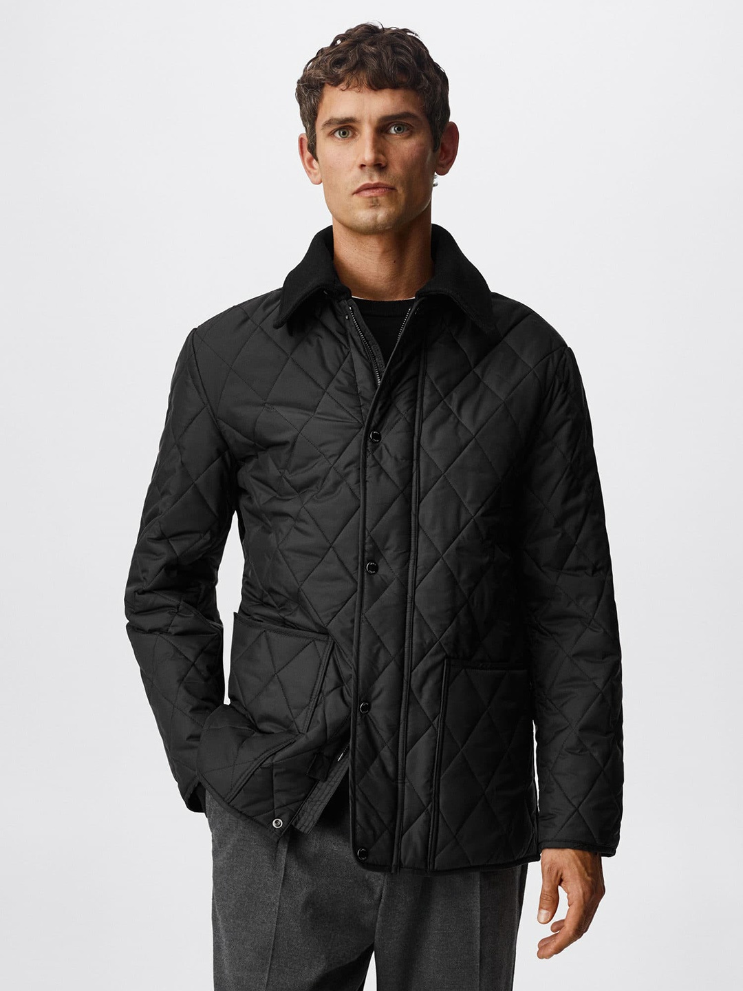 

MANGO MAN Black Sustainable Quilted Jacket
