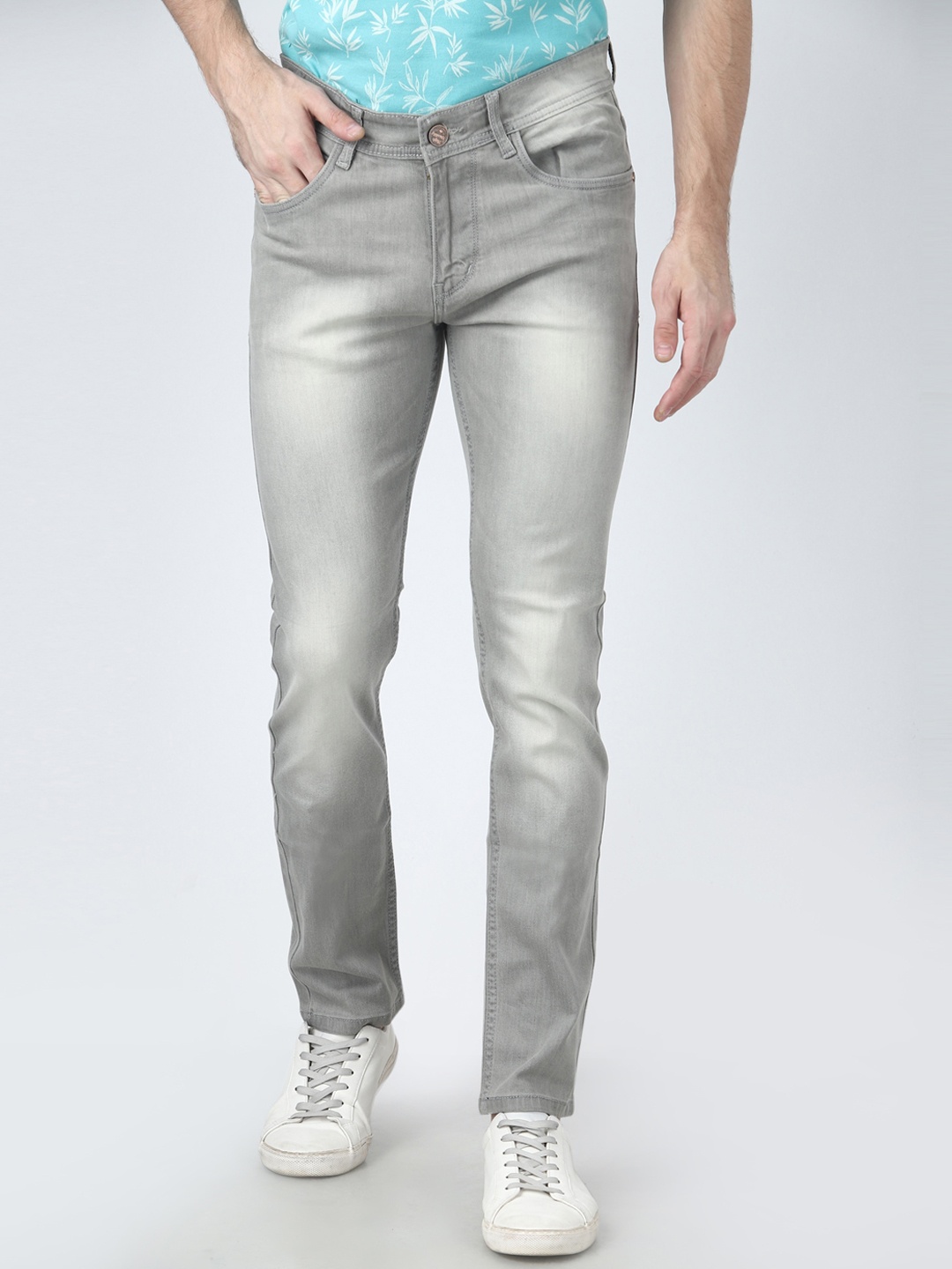 

FEVER Men Grey Slim Fit Heavy Fade Stretchable Jeans