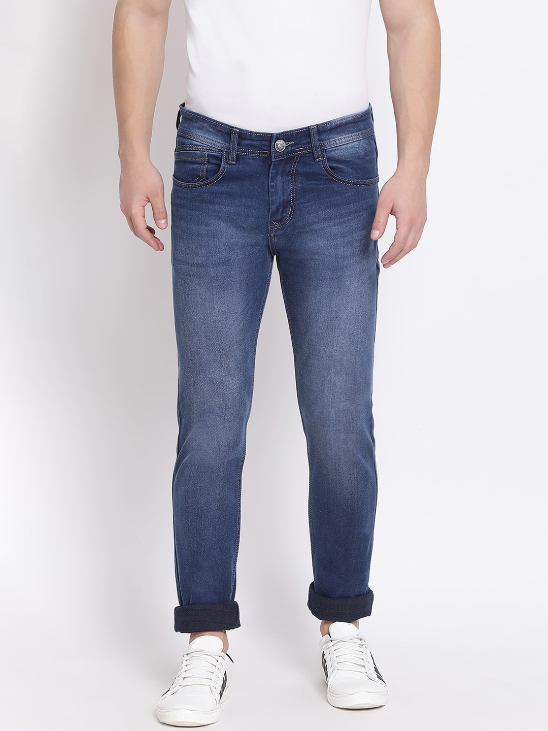 

FEVER Men Navy Blue Slim Fit Light Fade Stretchable Jeans