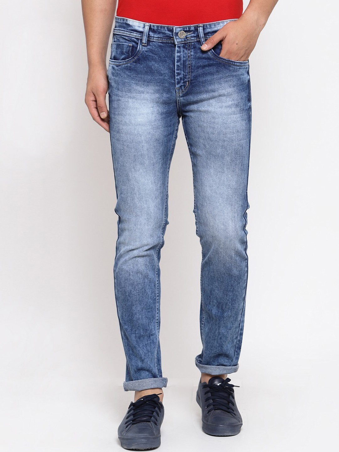 

FEVER Men Blue Slim Fit Heavy Fade Stretchable Cotton Jeans