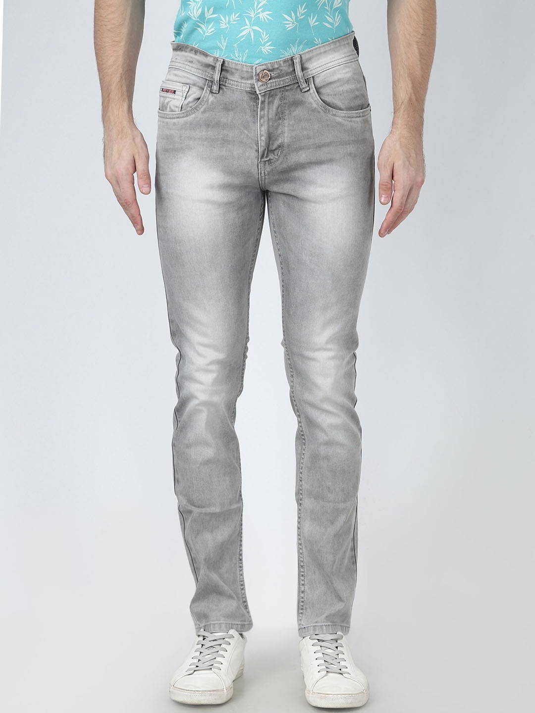 

FEVER Men Grey Slim Fit Heavy Fade Stretchable Cotton Jeans