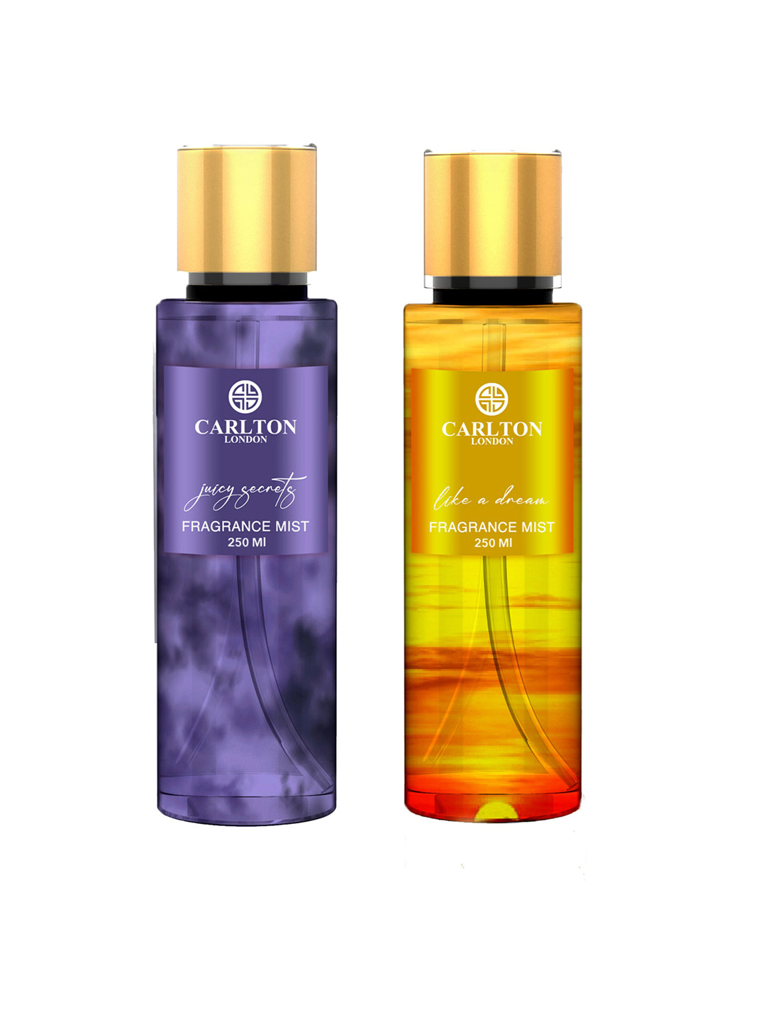 

Carlton London Set of 2 Fragrance Body Mists 250ml Each - Like A Dream + Juicy Secrets, Purple