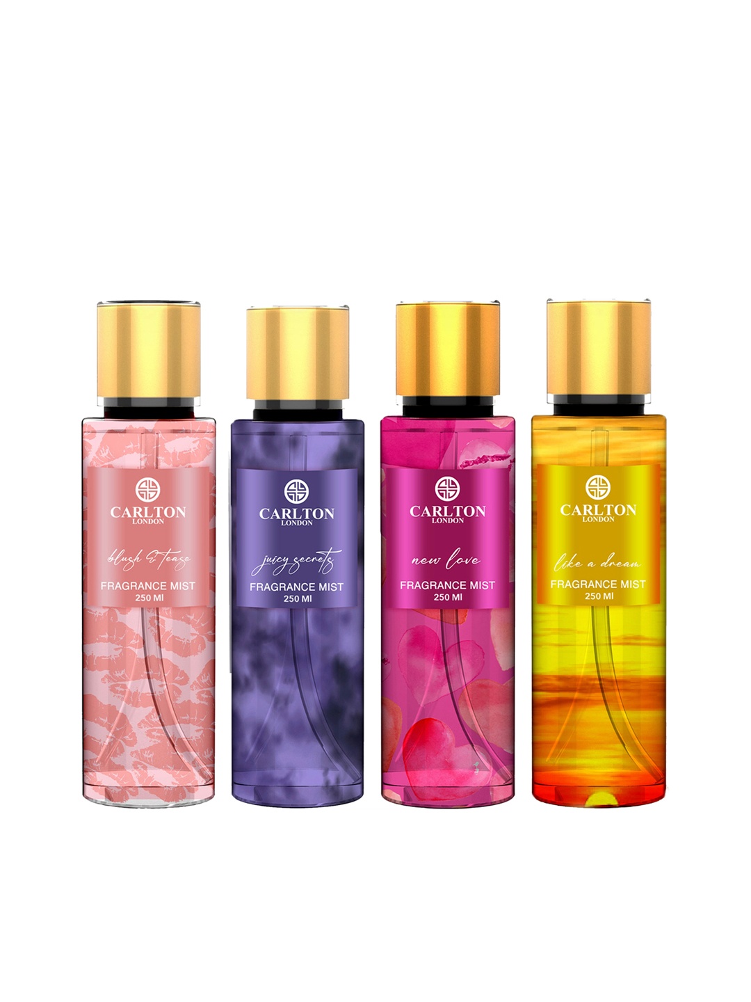 

Carlton London Set of 4 Long Lasting Fragrance Body Mist - 250 ml each, Multi