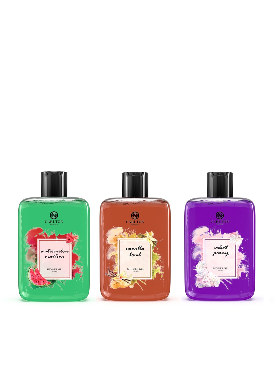 

Carlton London Set of 3 Fragrance Soft & Fresh Shower Gel - 250 ml each, Purple