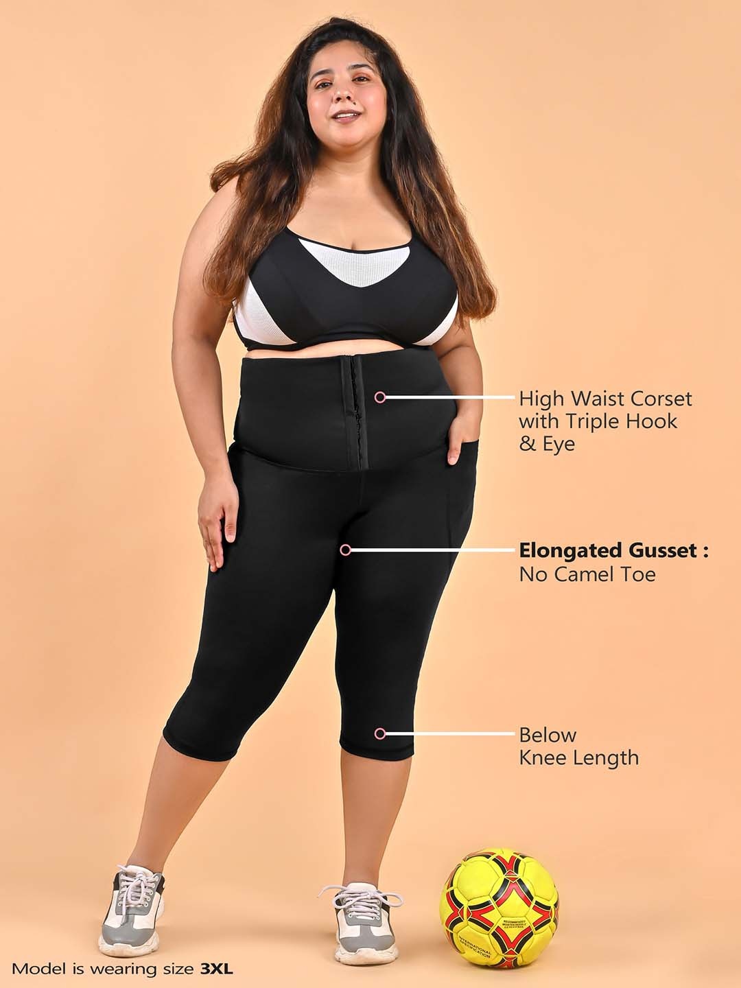 

Bellofox Women Black Solid Capri Length Tights