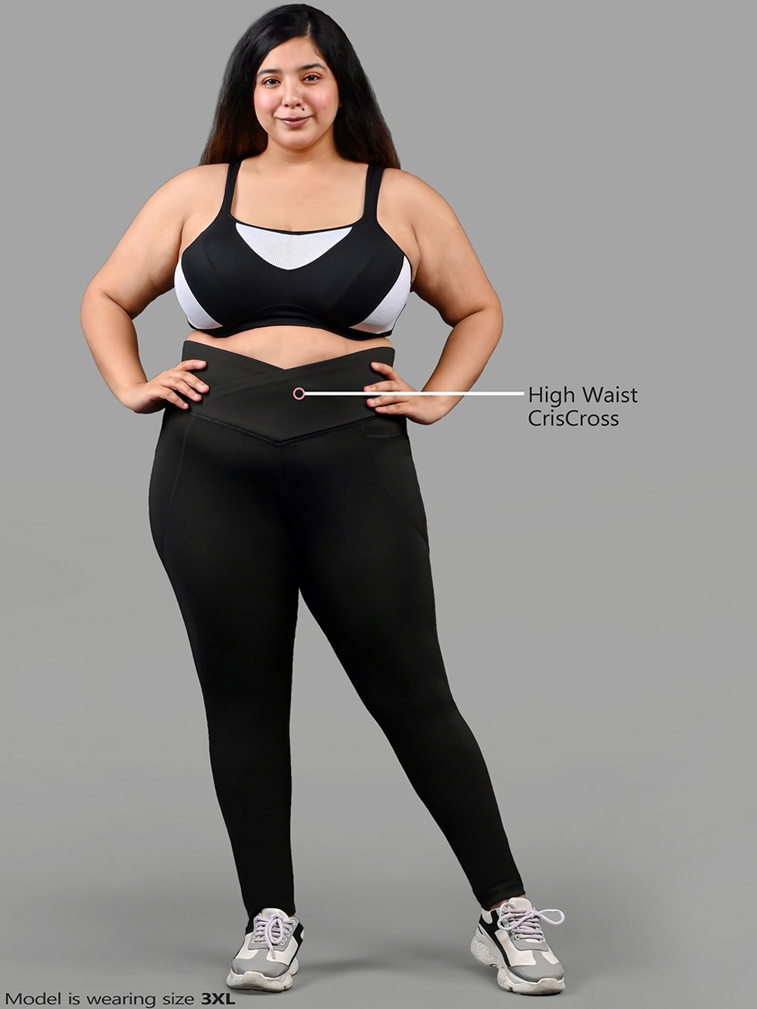 

Bellofox Women Plus Size Black Solid Tights
