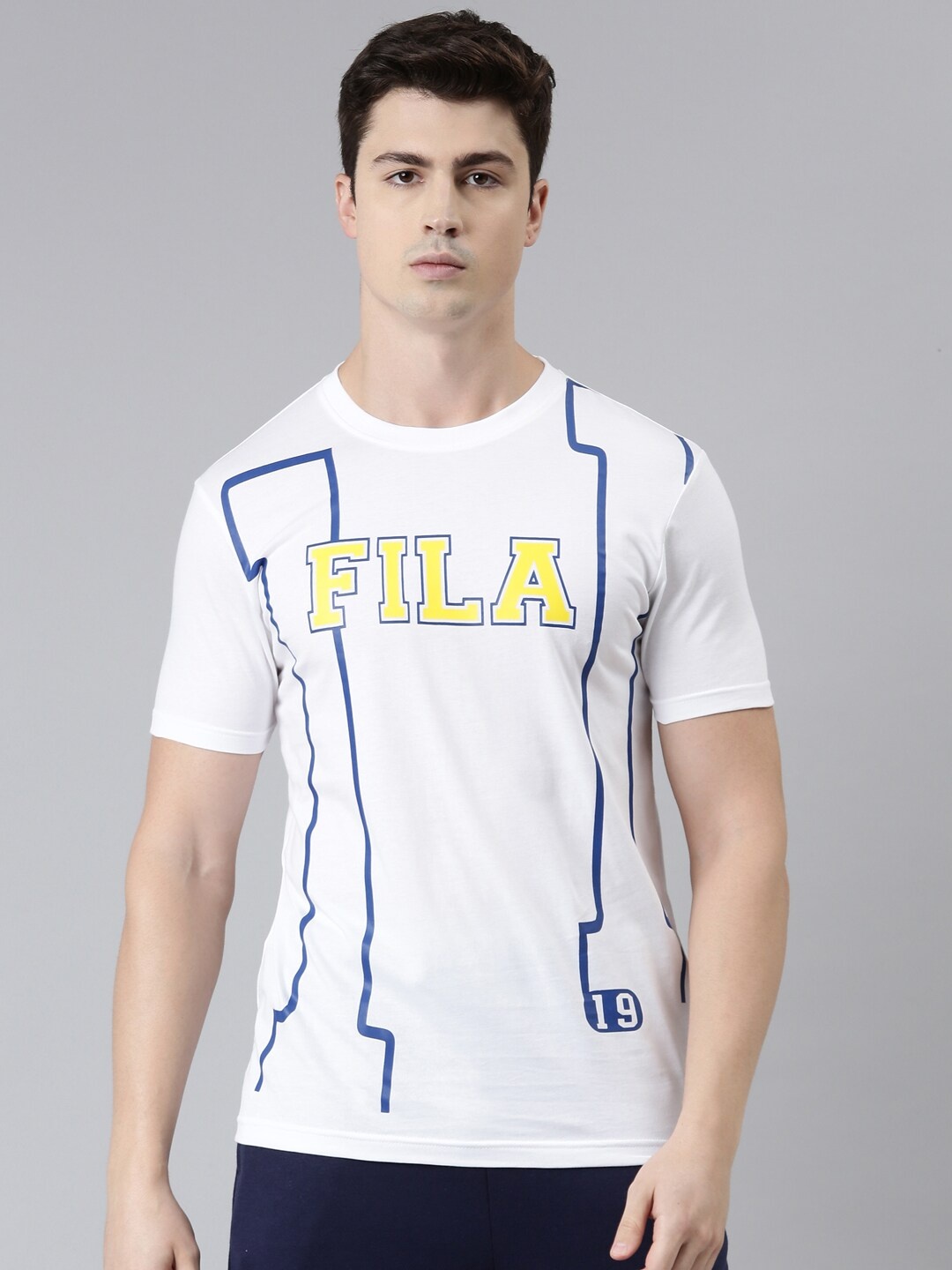 

FILA Men White Typography Printed Organic Cotton T-shirt
