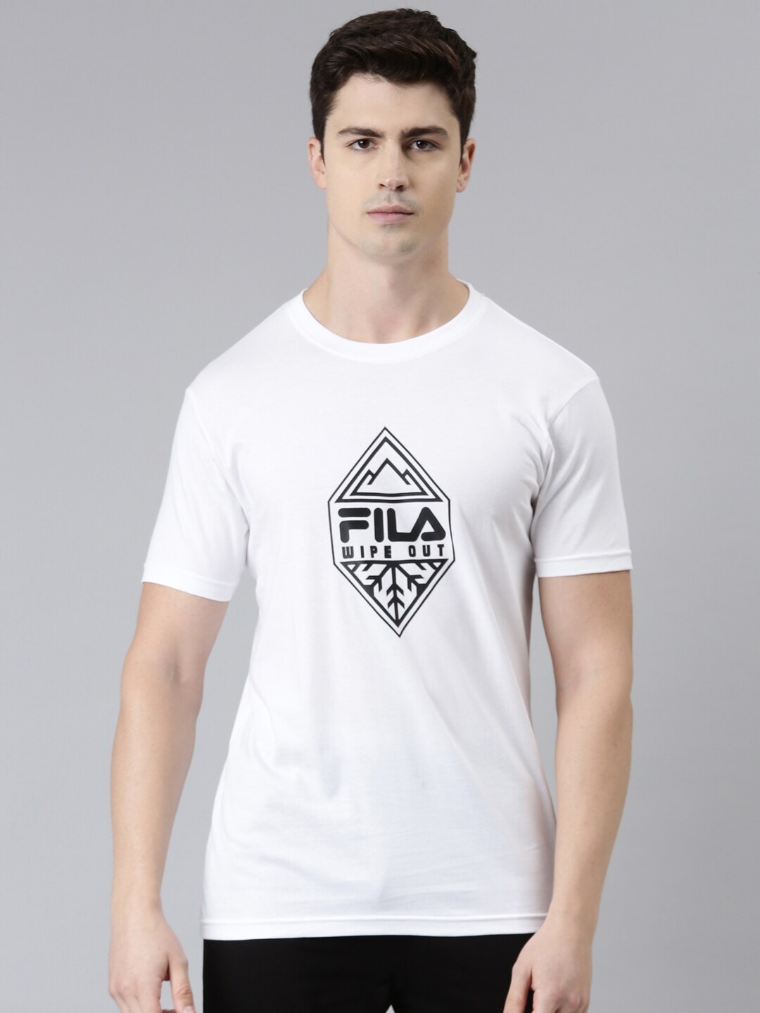 

FILA Men White Typography Printed Organic Cotton T-shirt