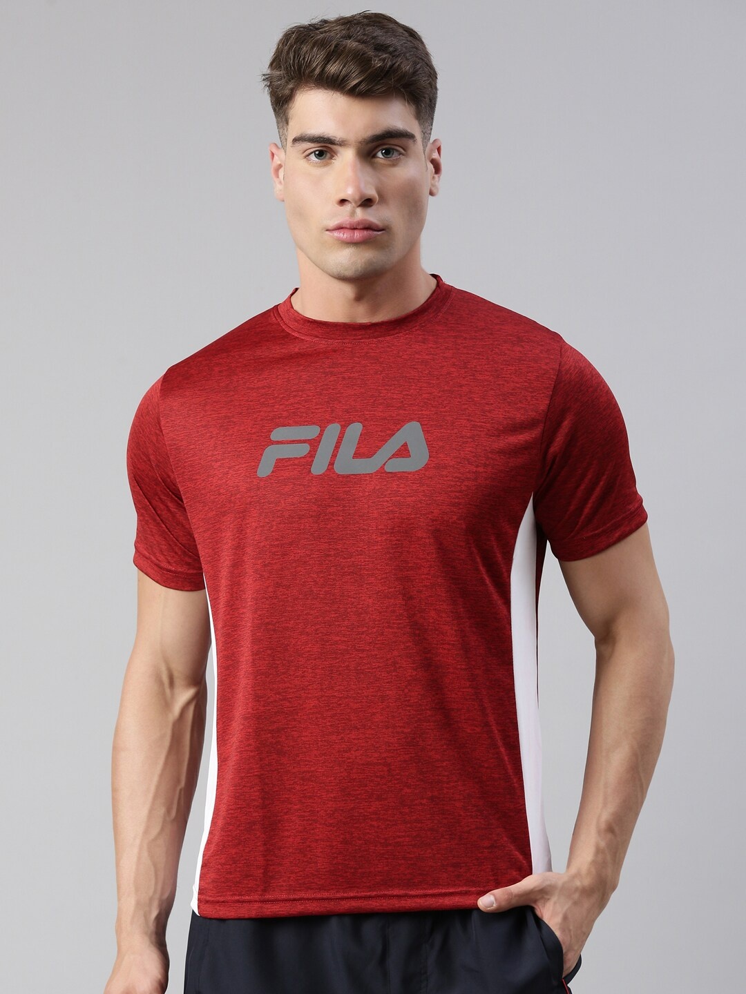 

FILA Men Red Typography Printed Organic Cotton T-shirt